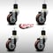 Service Caster 3.5'' SS Maroon Poly Wheel Swivel 1-7/8'' Expanding Stem Caster Set, 4PK SCC-SSEX20S3514-PPUB-MRN-178-4 - alternate 2